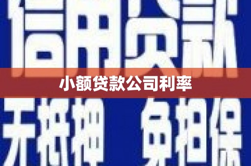 江山小额贷款公司利率