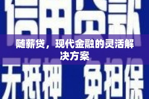 江山随薪贷，现代金融的灵活解决方案