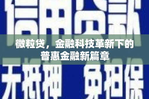 江山微粒贷，金融科技革新下的普惠金融新篇章