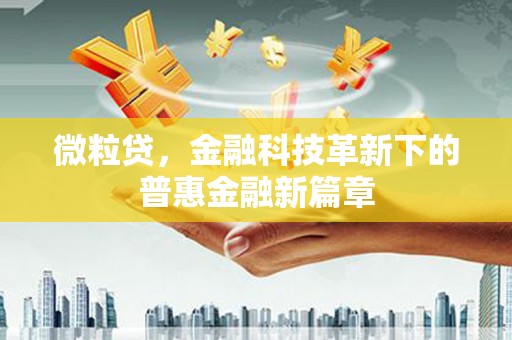 江山微粒贷，金融科技革新下的普惠金融新篇章