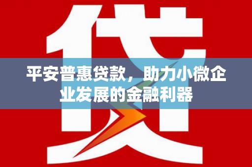 江山平安普惠贷款，助力小微企业发展的金融利器