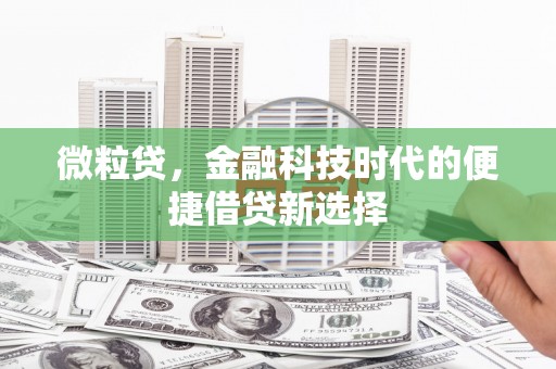 江山微粒贷，金融科技时代的便捷借贷新选择
